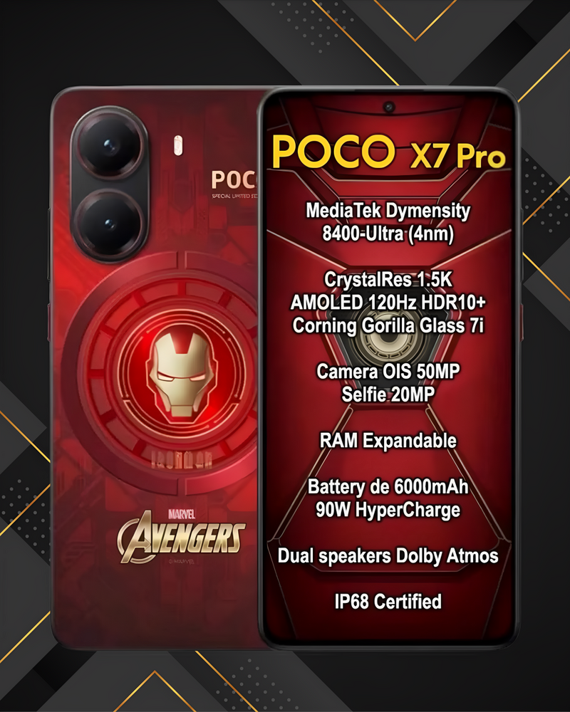 Celular Xiaomi Poco X7 Pro Dual Chip 512GB 5G Global - Iron Man Edition